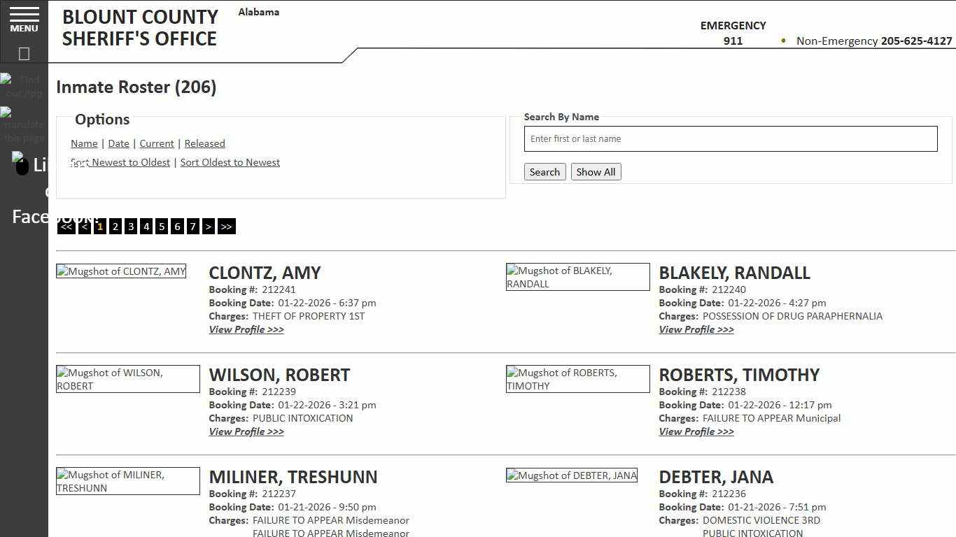 Inmate Roster - Current Inmates Booking Date Descending - Blount County Sheriff AL